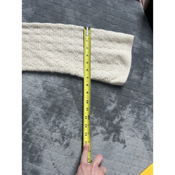 Chico's Oatmeal Drama Cable Pullover V-neck Sweater Size 3 Womens XL Stretch - Picture 9 of 10